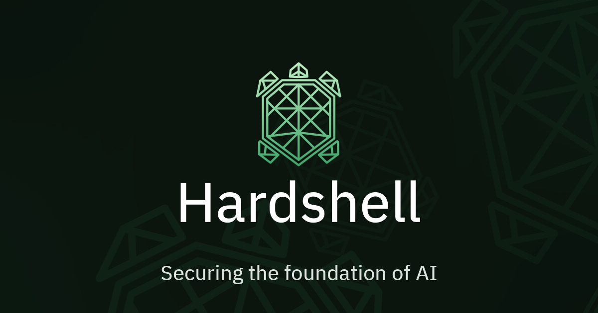 Hardshell’s official brand image: its geometric turtle on a deep green field